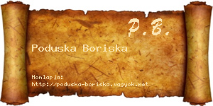 Poduska Boriska névjegykártya